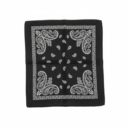 Black paisley motorcycle bandana