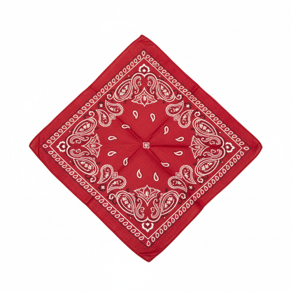 Red paisley motorcycle bandana