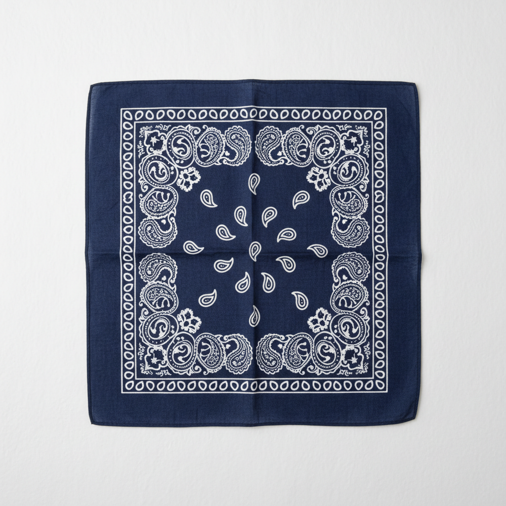 Navy blue paisley motorcycle bandana